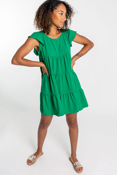Mary Tiered Dress, Green