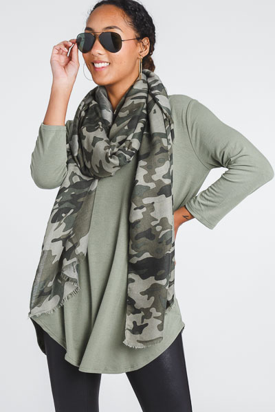 Icon Scarf, Olive Camo