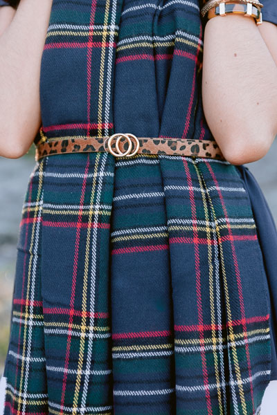 Tartan Plaid Wrap, Navy