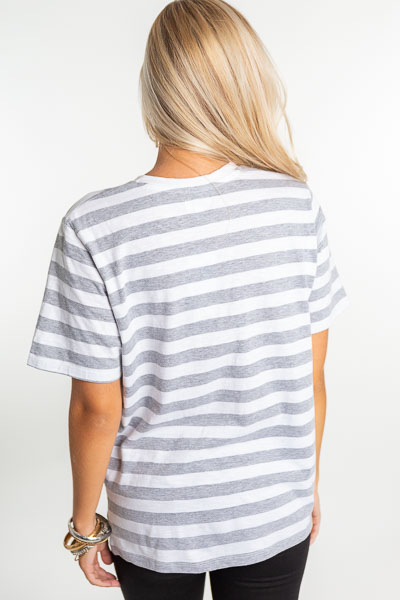 Ollie T-Shirt, Grey Stripe