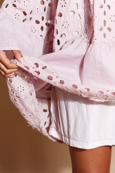 Eyelet Tiers Dress, Mauve
