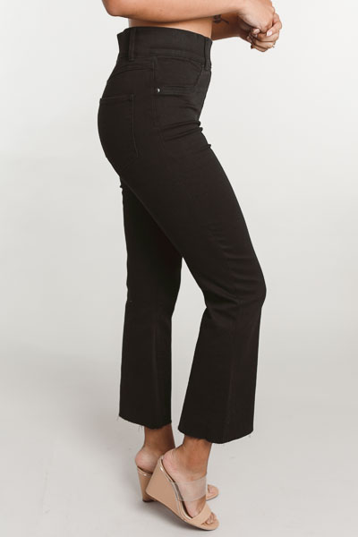 SPANX Cropped Flare Jeans, Black - Jeans - Bottoms - The Blue Door Boutique