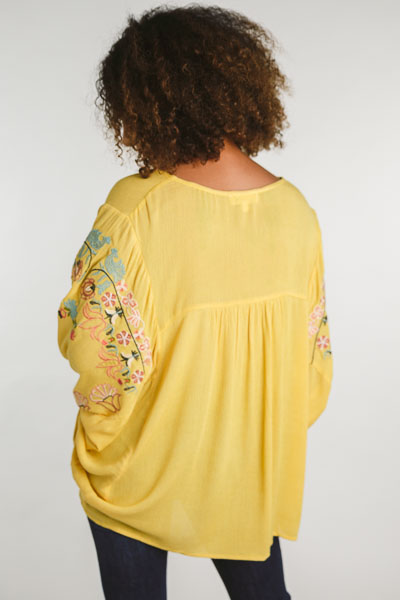 Mustard Embroidered Blouse