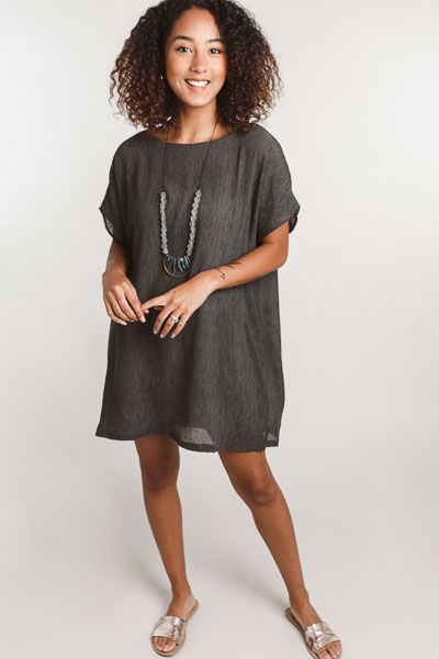 Crinkle in Time Tunic, Black