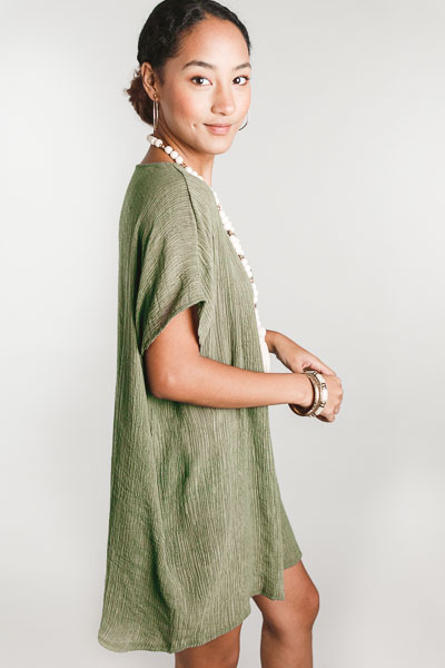 Crinkle in Time Tunic, Olive
