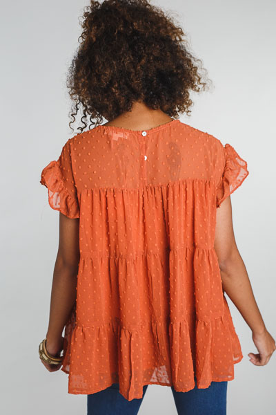 Swiss Dot Blouse, Rust