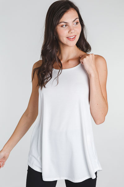 Reversible Knit Cami, Ivory 