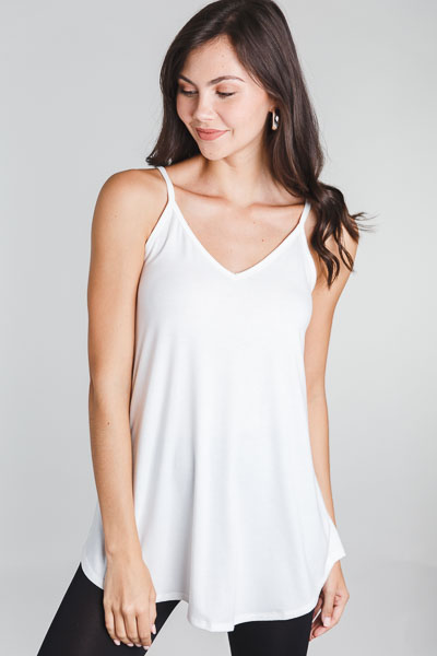 Reversible Knit Cami, Ivory 