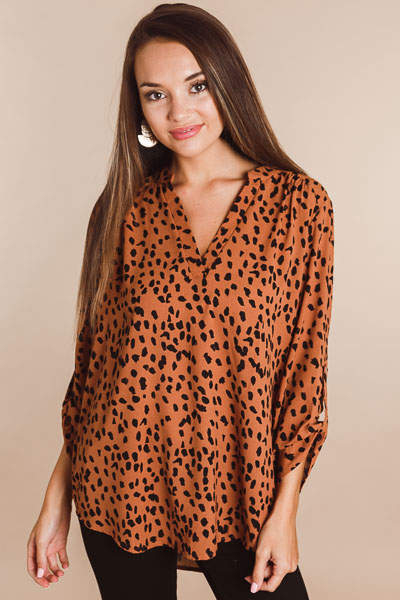 Toffee Leopard Blouse