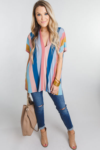 Classic Karlie Tunic, Pink Blue