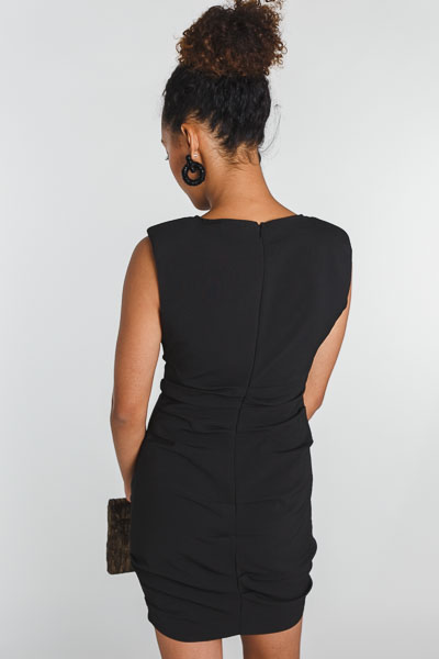 Sinful Ruched Dress, Black