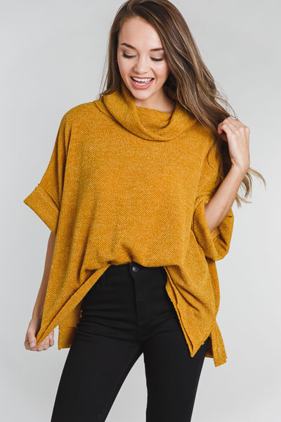 Cowl Sweater, Mustard
