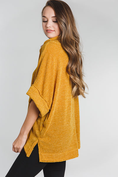 Cowl Sweater, Mustard