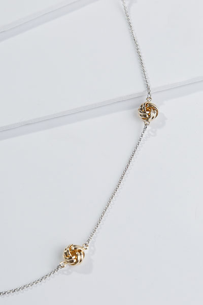 2 Tone Knot Necklace