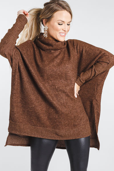 Coffee Break Cowl Neck, Brown