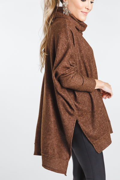 Coffee Break Cowl Neck, Brown