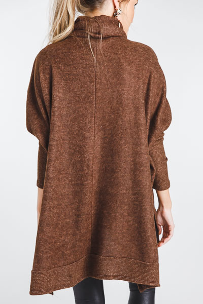 Coffee Break Cowl Neck, Brown