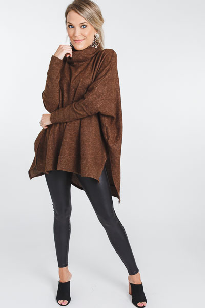 Coffee Break Cowl Neck, Brown
