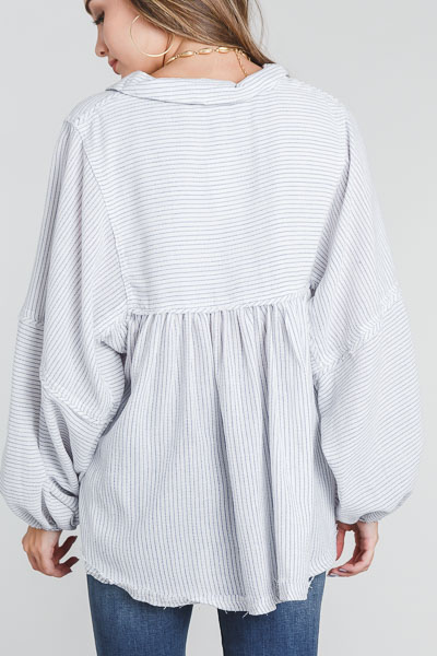 Carter Babydoll Top, Pinstripe
