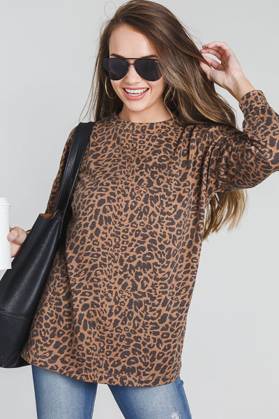 Leopard Print Tunic, Mocha