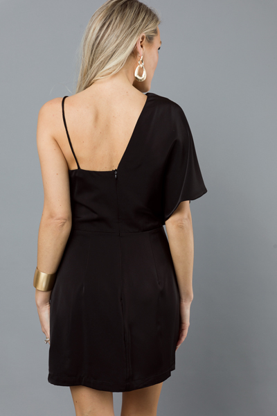 Olivia One Shoulder Dress, Black
