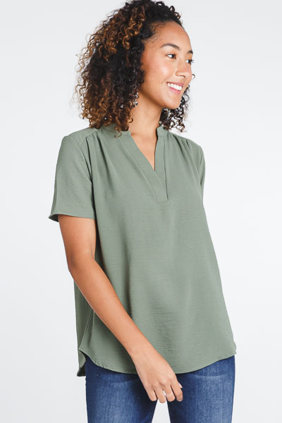 Work Hours Blouse, Olive
