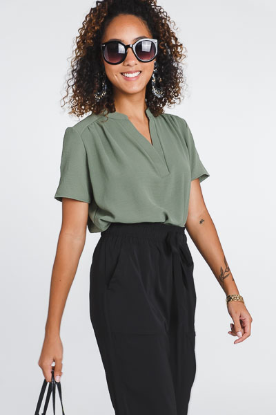 Work Hours Blouse, Olive