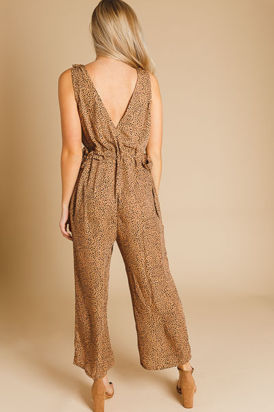 Side Tie Spotted Jumpsuit