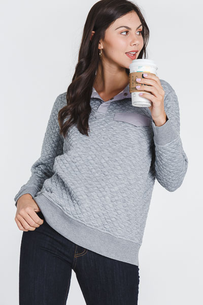 Quilted Grey Pullover