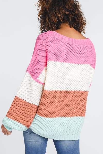 Colorblock Oversized Sweater