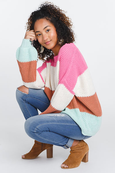 Colorblock Oversized Sweater