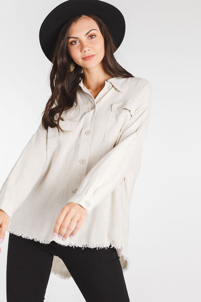 Frayed Button Down, Oatmeal
