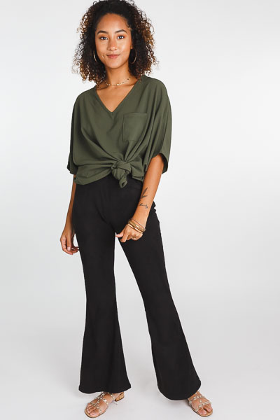 High Waisted Suede Flares