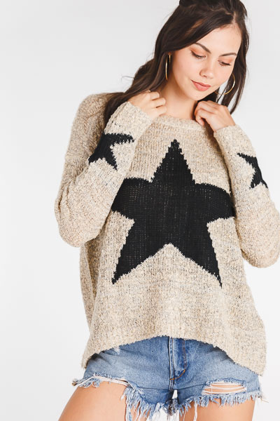 Starry Night Sweater - Tunics - Tops - The Blue Door Boutique