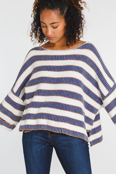 Wide Arm Stripe Sweater