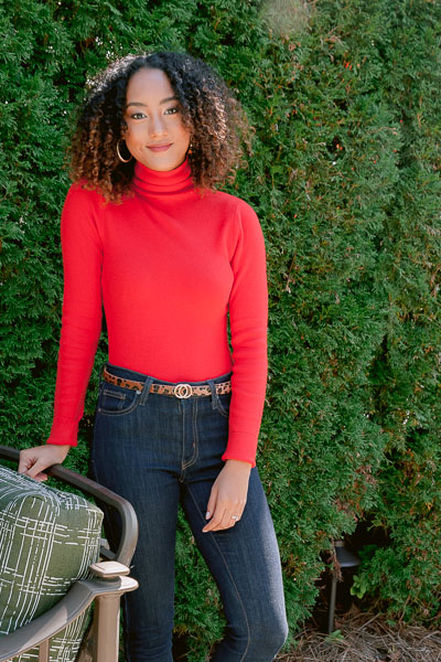 Fitted Red Turtleneck