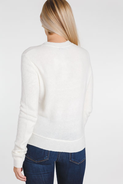 Cropped LS Sweater, Ivory