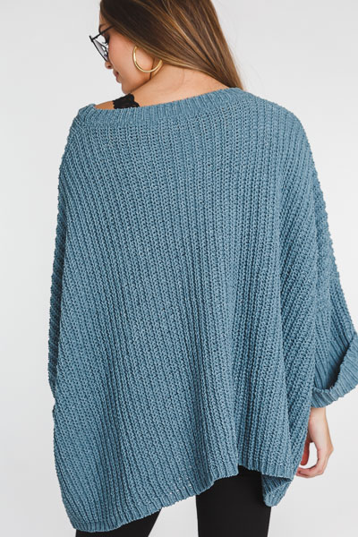 Oversized Chenille Sweater, Slate