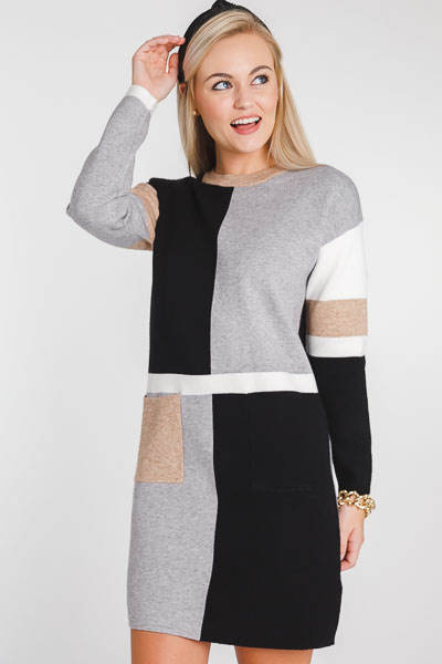 Colorblock Sweater Dress