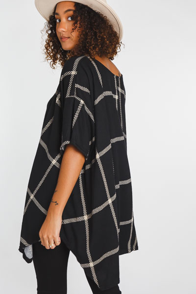 Checkered Box Sweater, Black