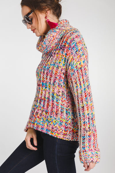 Metallic Rainbow Chunky Sweater