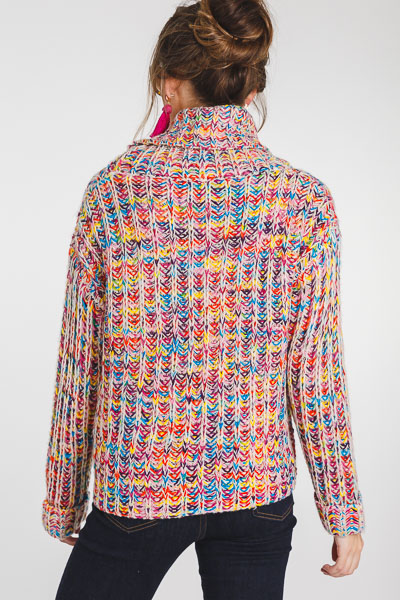 Metallic Rainbow Chunky Sweater