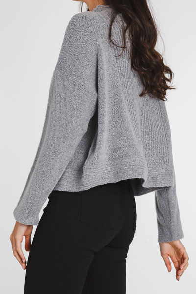 Front & Center Slit Sweater, Grey