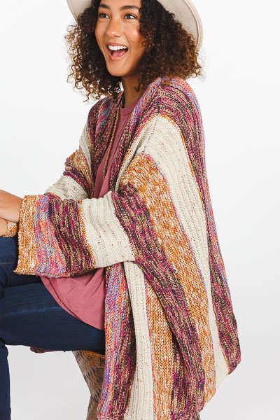 Multi Stripe Boxy Cardi