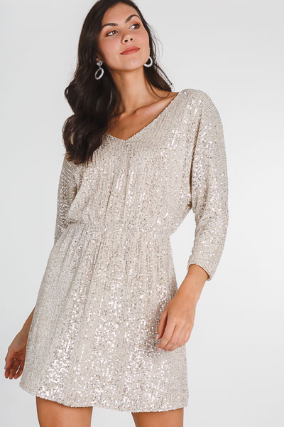 Silver Sequin Shine Dress