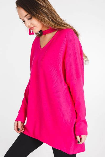 Cuttin Up Sweater, Hot Pink