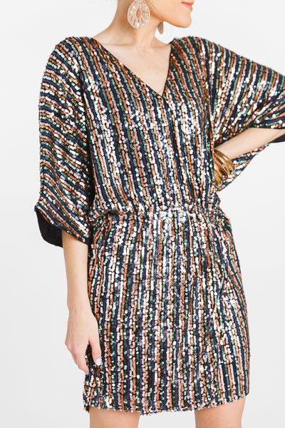 Party Girl Sequin Wrap Dress