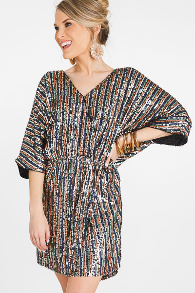 Party Girl Sequin Wrap Dress