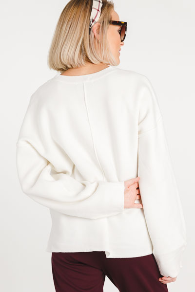 Center Line Sweater, Cream