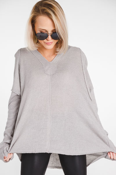 Perfect Hooded Pullover, Grey